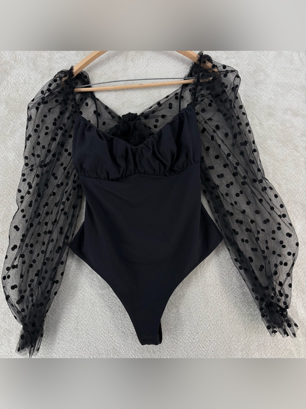 NWT Free People Molly At Midnight Bodysuit, Black - Picture 4 of 16